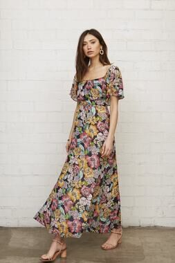 Rachel Pally Chiffon Floral Maxi Dress